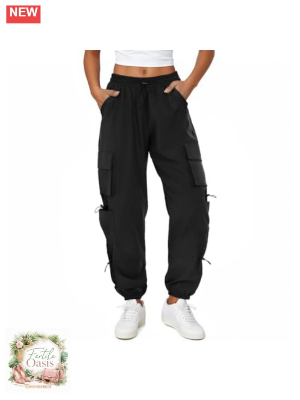 Women's Quick Dry Cargo Pants with 6 Pockets, Parachute Hiking Pants